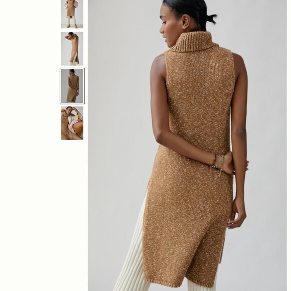 Anthropologie Women’s Flowy Maxi Knit Tunic Sweater Sleeveless Size Small - Picture 2 of 6